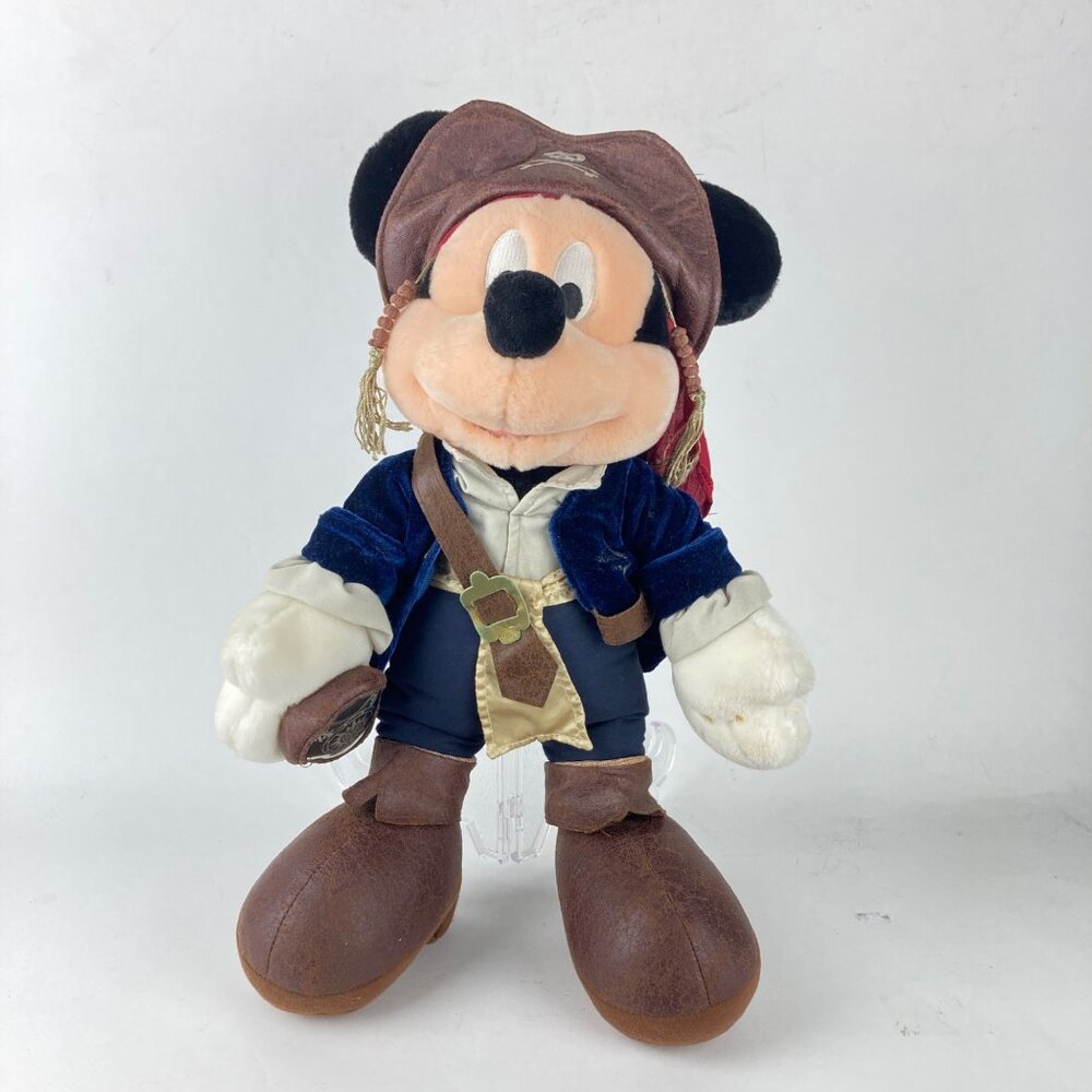 Disney World Pirates of the Caribbean 19" Plush Toy Mickey Mouse Jack Sparrow